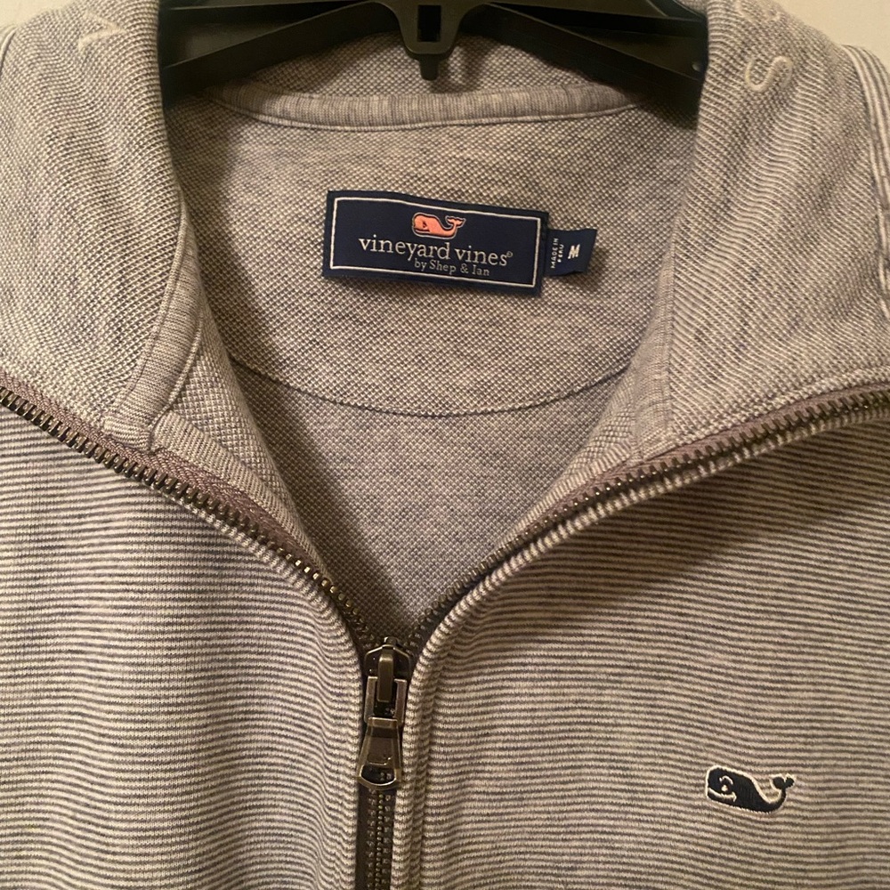 Vineyard Vines Men's Zip-Up Sweater in Gray